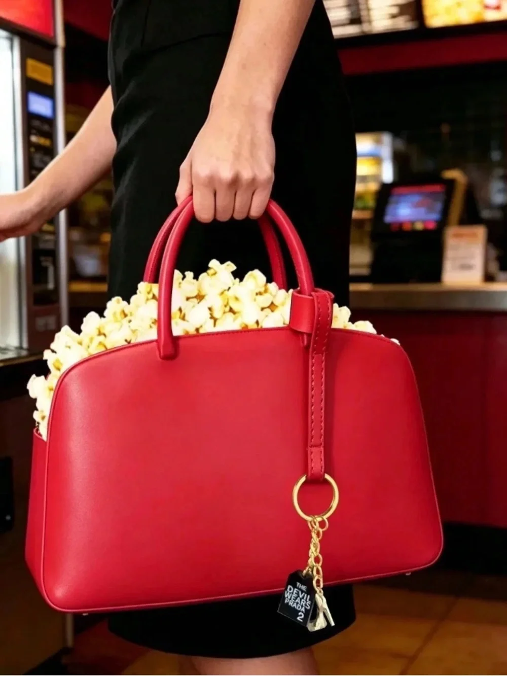 The Devil Wears Prada 2 Red Popcorn Purse + Key Ring NEW